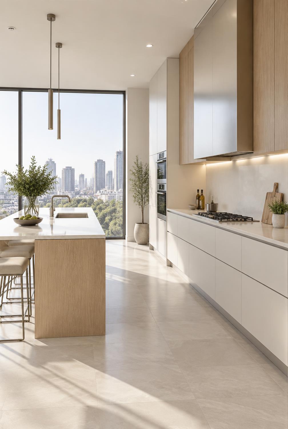 Aluminium modular kitchen in a contemporary apartment